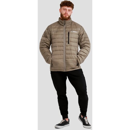 GymBeam men&amp;lsquo;s puffer jacket vetiver/black Slike
