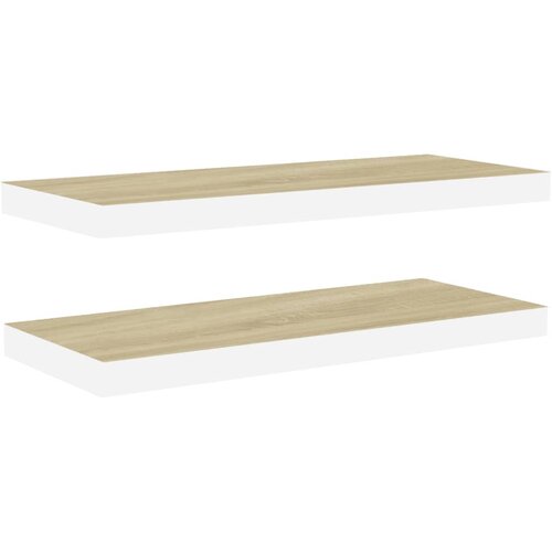 Maison Chic 2 kosi Stenske Police - Viseče police barva hrasta in bela 60x23,5x3,8 cm MDF, (21793744) Slike