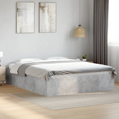 Furnova Posteljni okvir betonsko siv 150x200 cm inženirski les, (21934930) Slike