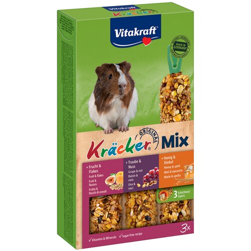 Vitakraft krekeri za zamorce Trio-Mix - 3 x 3 kombinacije (med, grožđe, voće) Cijene