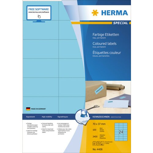 Herma etikete 70X37 A4/24 1/100 plava ( 02H4408 ) Slike