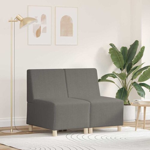 vidaXL Modularna sofa enota brez naslonov 2 pcs Svetlo siva Cene