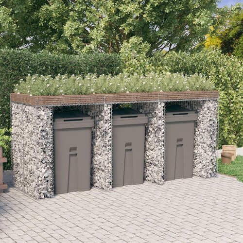  Gabionski zid za kantu za smeće 270x91x120 cm pocinčano željezo Cijene