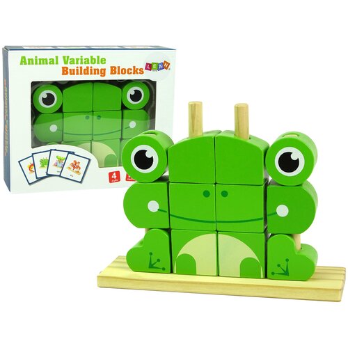  Kreativne prostorne drvene kocke 3D slagalica - žaba Slike