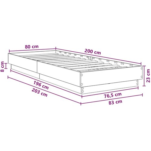  Okvir za krevet s LED svjetlom Staro drvo 80 x 200 cm - Staro drvo 80 x 200 cm Slike