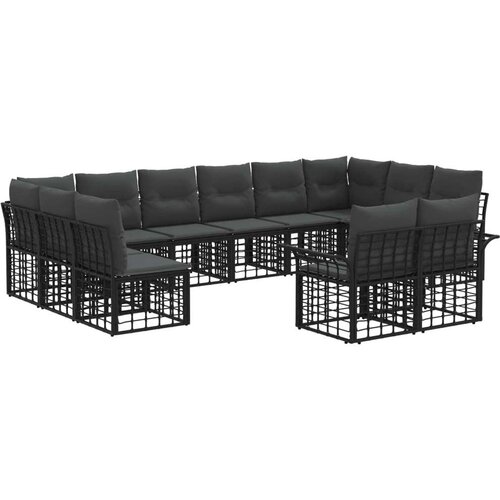  Zunanja garnitura za sedenje 12 pcs Črna in Temno siva, (5000272614) Cene