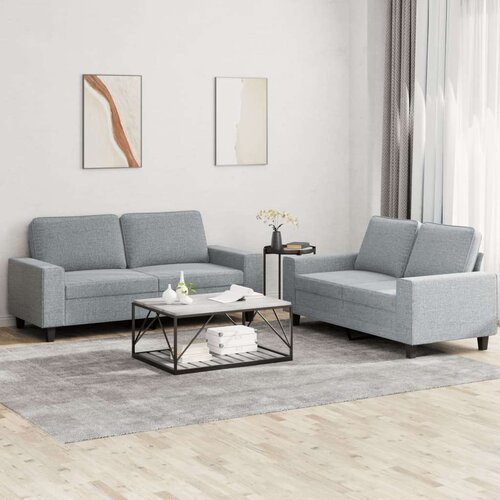  2-dijelni set sofa svjetlosivi od tkanine Cene