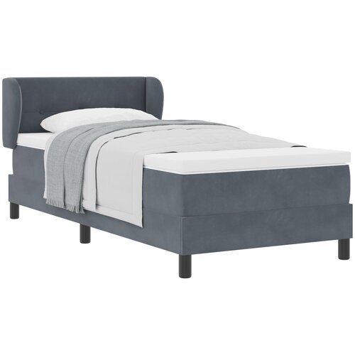 VidaXL Krevet s boxspringom i madracem tamnosivi 90x190 cm bar&amp;scaron;un Slike