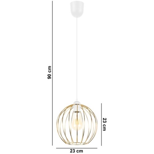  Luster na sajli MATT 1xE27/60W/230V bela/zlatna Slike