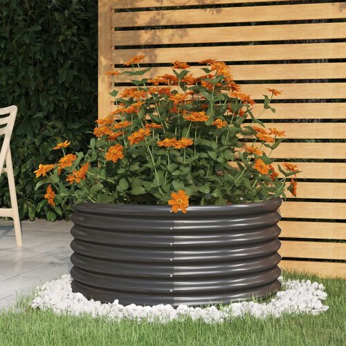 vidaXL visoka greda iz prašno premazanega jekla 80x80x36 cm antracit Cene