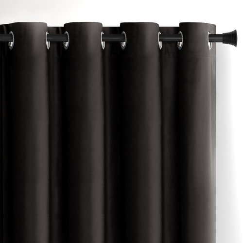 Restilo Črna žametna zavesa za delno zatemnitev 140x270 cm Eyelets – Cene