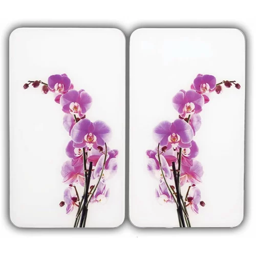 Wenko komplet 2 steklenih zaščitnih plošč za štedilnik orchid, 52 x 30 cm
