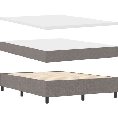 VidaXL Box Spring krevet s madracem taupe 140x200 cm tkanina Slike
