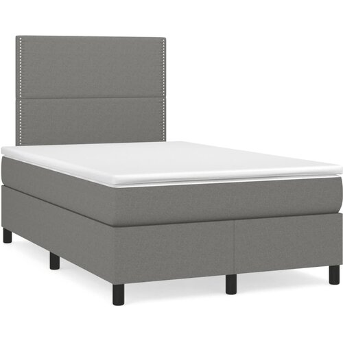 VidaXL Krevet box spring s madracem tamnosivi 120 x 190 cm tkanina Slike