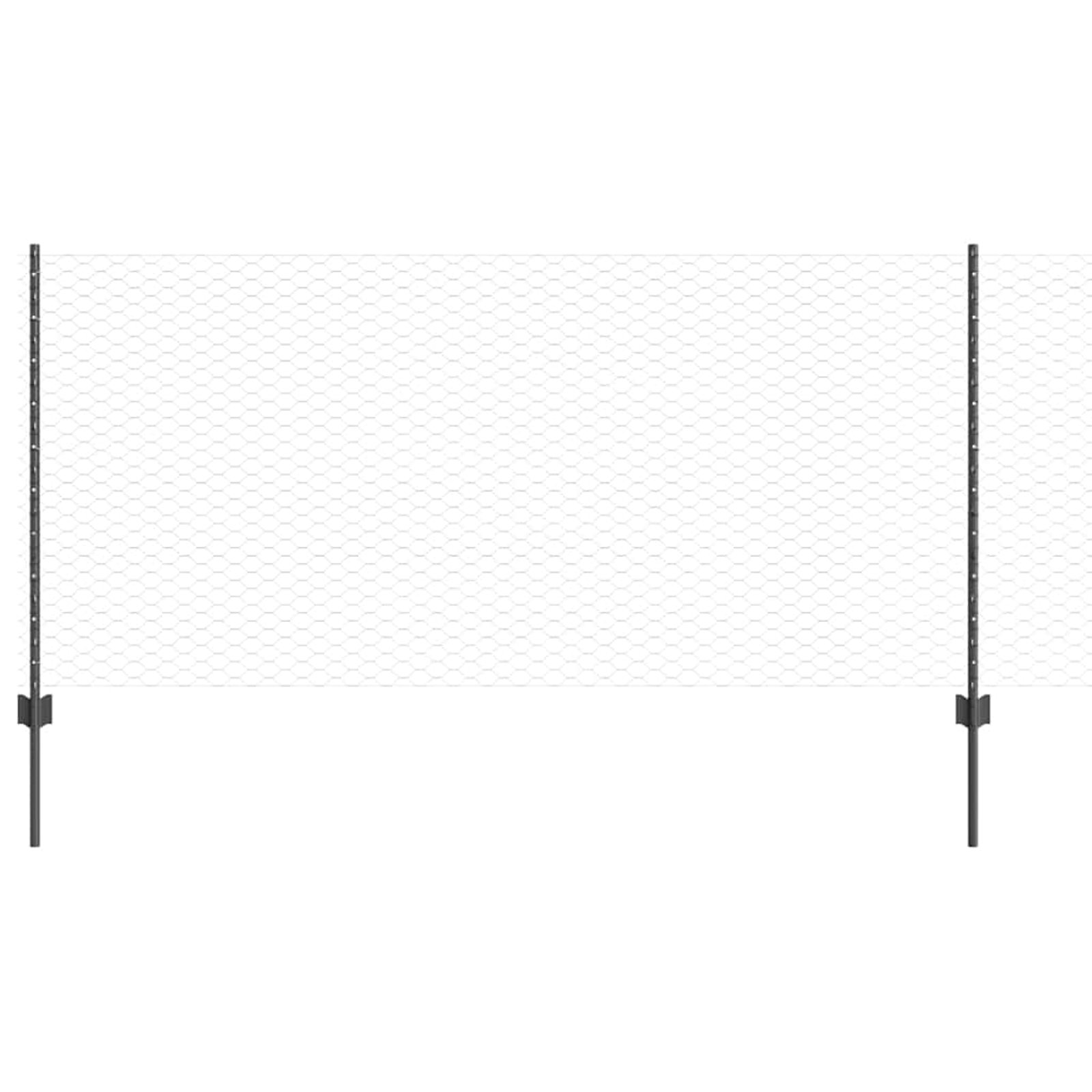 VidaXL Ograda s postovima Siva 0 8 x 10 m Čelik Slike
