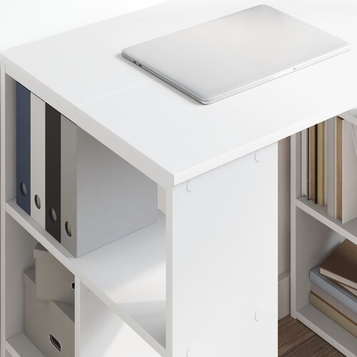  Stol s policom Bijelo 90 x 50 x 75 cm Konstruirano drvo Slike