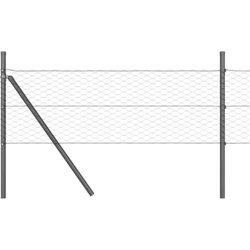 vidaXL Ogrodje s stebri Siva 0.5 x 25 m Jeklo s PVC premazom, (5000096224) Cene