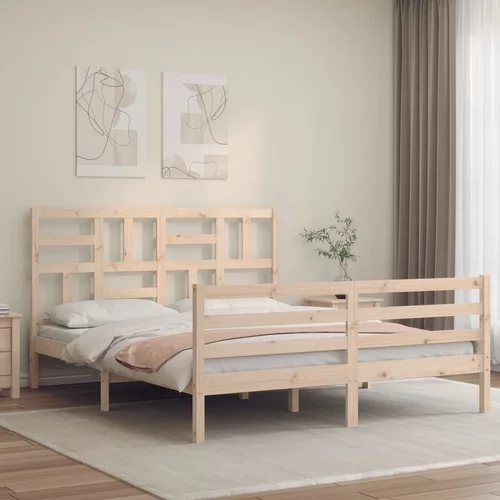  Okvir kreveta s uzglavljem 160 x 200 cm od masivnog drva