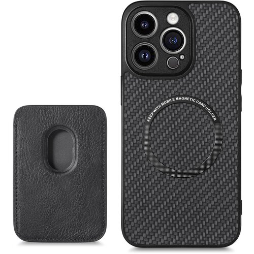 INF Magnetna zaščitna torbica podpira MagSafe z držalom za kartico Black iPhone 15 Pro, (21302456) Cene