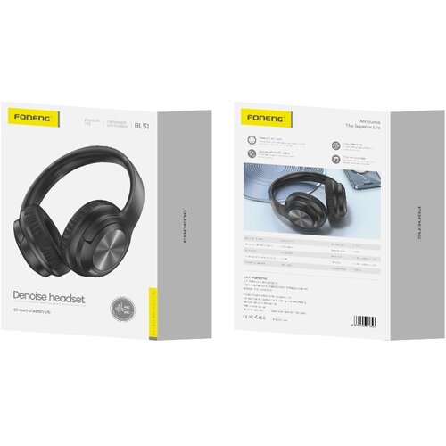 Foneng BLUETOOTH NAU&amp;Scaron;NE SLU&amp;Scaron;ALKE ZA TELEFON, TABLIČNI RAČUNALNIK, ANC, ENC, ZLOŽLJIVE, (5000334426) Slike