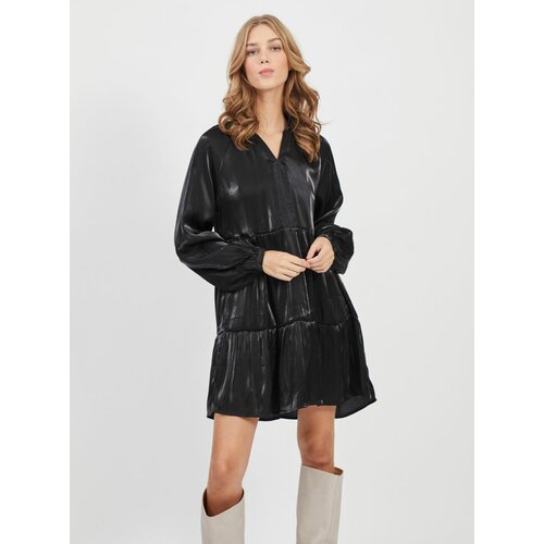 Vila Black loose shiny dress -Leina - Women Slike
