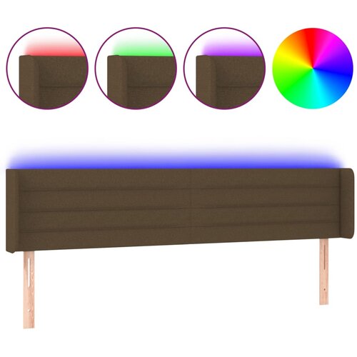 Maison Chic led posteljno vzglavje - vzglavna omarica - nočna omarica temno rjavo 163x16x78/88 cm blago, (21708993) Cene