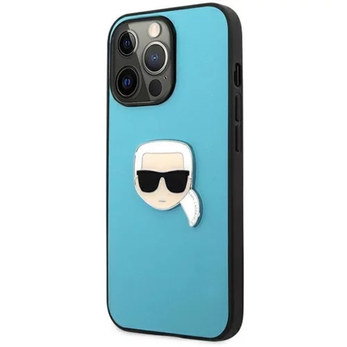 Karl Lagerfeld Originalen ovitek KLHCP13XPKMB za iPhone 13 Pro Max modra silikonska zaščita - Karl s Head 3D