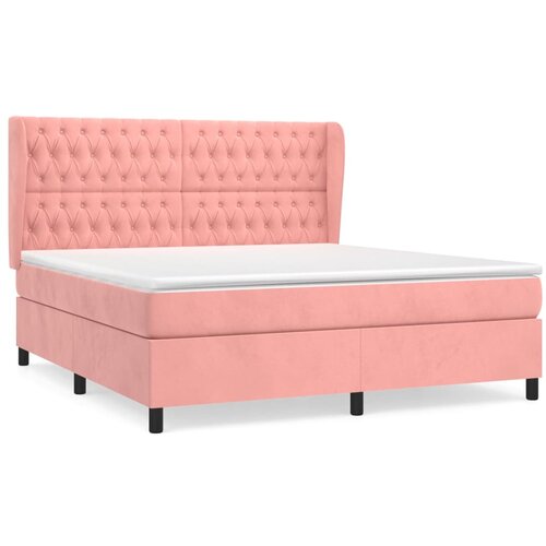 Maison Chic Box spring postelja - Vzmetna postelja z vzmetnico roza 160x200 cm žamet SL21292, (21880834) Slike