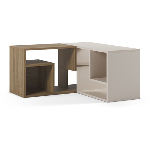Marckeric Bijela/u prirodnoj boji kutna TV komoda u dekoru hrasta 145x45x35 cm Glina – Cijene