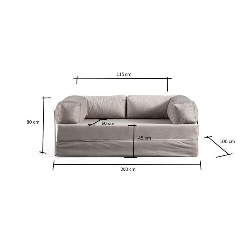Atelier Del Sofa Dvosjed na razvlačenje Via Con, 200x80x100cm, Siva Slike