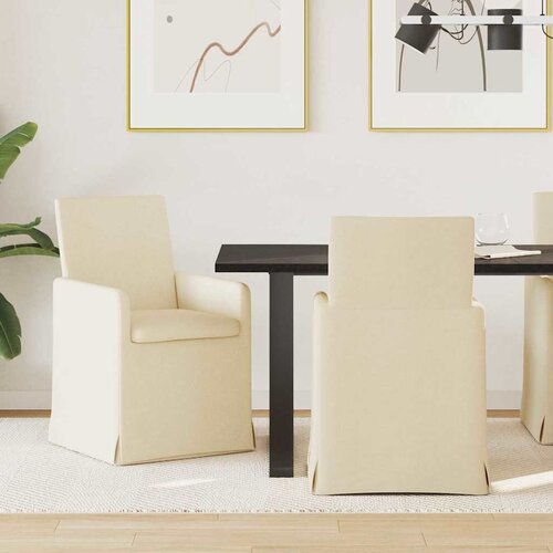  Trpezarijske stolice 2 pcs Krema 57 x 67 x 95 cm tkanina Cijene