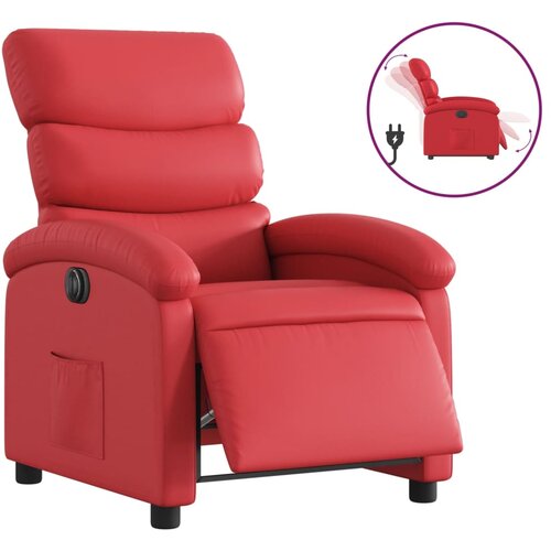 Maison Chic Električni naslanjač - Relax naslanjač rdeče umetno usnje, (22061972) Slike