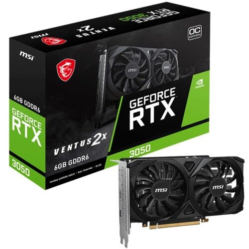 Grafička karta MSI Video Card NVIDIA GeForce RTX 3050 VENTUS 2X 6G OC (6GB GDDR6/96bit, 1xDP, 2xHDMI)/ 36 mjeseci Cijene