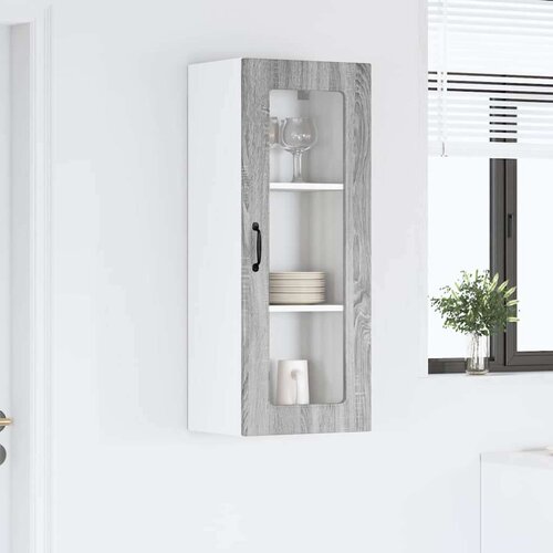 VidaXL Zidni kuhinjski ormarić s policom Siva Sonoma 40 x 31 x 100 cm Slike
