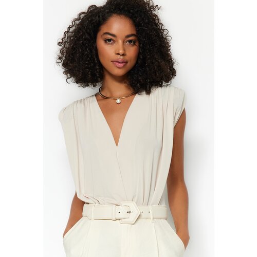 Trendyol Stone Padding, Double Breasted Collar, Flexible Knitted Body Slike