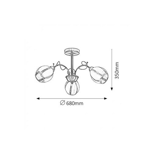 Rabalux joel luster E27 3x60W, bronza klasična rasveta Cene