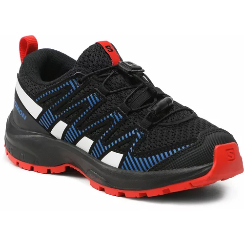 Salomon Trekking čevlji Xa Pro V8 J L47141300 Black/Lapis Blue/Fiery Red