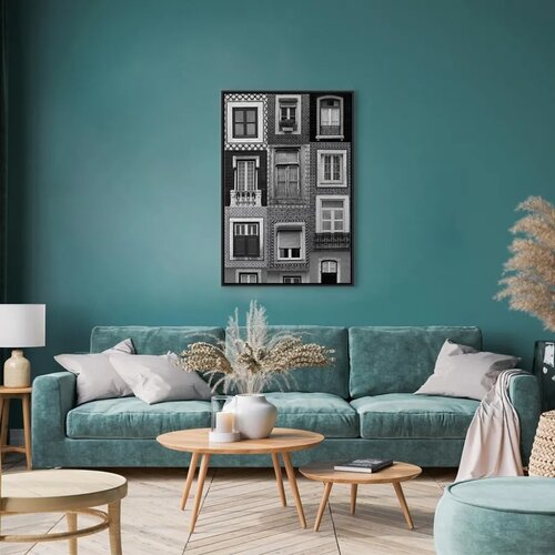  Slika - Patterned Windows (1 Part) Vertical 80x120 U crnom drvenom okviru Slike