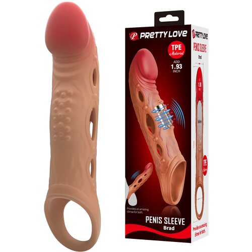 Pretty Love Brad Penis Sleeve with Vibrations Add 1.93 Inch Skin Slike