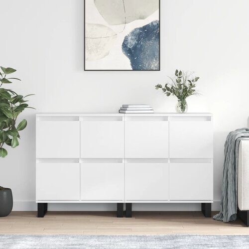 VidaXL Komode bijele 2 kom od konstruiranog drva Slike