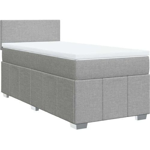 VidaXL Okvir kreveta s oprugama i madrac svjetlosivi 90x200cm tkanina Slike