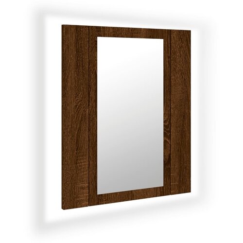 Maison Chic LED Kopalni&amp;scaron;ka omarica - Kopalni&amp;scaron;ki kabinet z ogledalom rjavi hrast 40x12x45 cm, (21794447) Slike