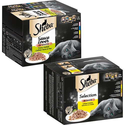 Sheba mokra hrana za mačke Tech-mije&amp;scaron;ano pakiranje - 24 x vrećice Selection in Sauce varijacija perad + 24 x zdjelice Sauce Lover Slike