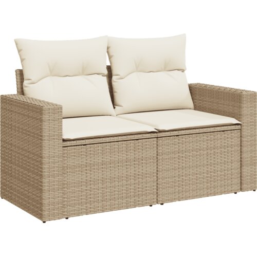  7-dijelni set vrtnih sofa od poliratana s jastucima bež 65.5 x 62 x 69 cm Slike