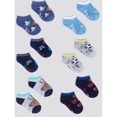 Yoclub Kids's Boys' Ankle Cotton Socks Patterns Colours 6-Pack SKS-0008C-AA00-003 Slike