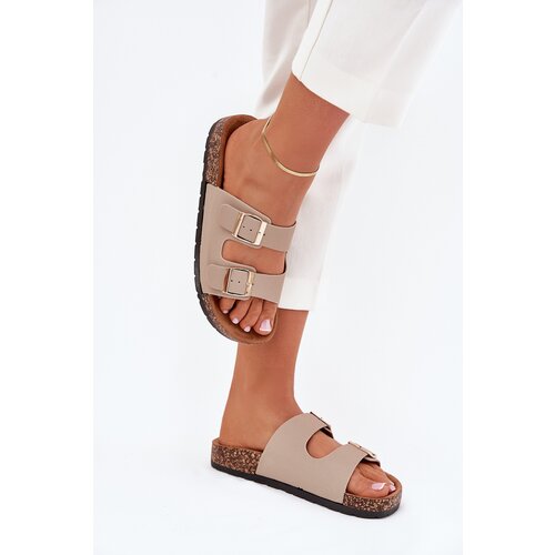 Boto Women&amp;#039;s Slip-On Sandals On Cork Sole Beige Cortina Slike