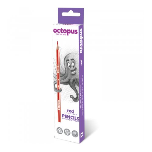 Octopus drvene bojice 12/1 UNL-1775 crvene Slike