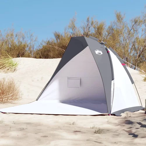 Šator za plažu sivi 268 x 223 x 125 cm 185T od tafta