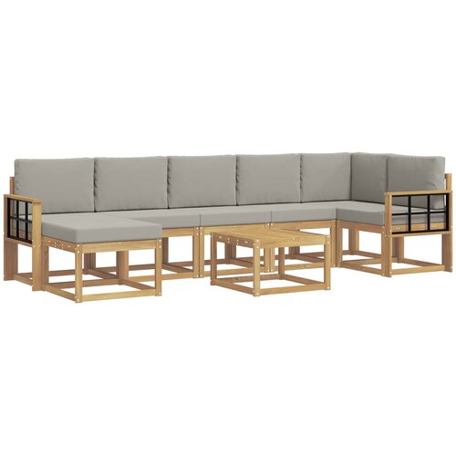  Set vanjskih sofa 8 kom. Bijela i svjetlosiva Slike