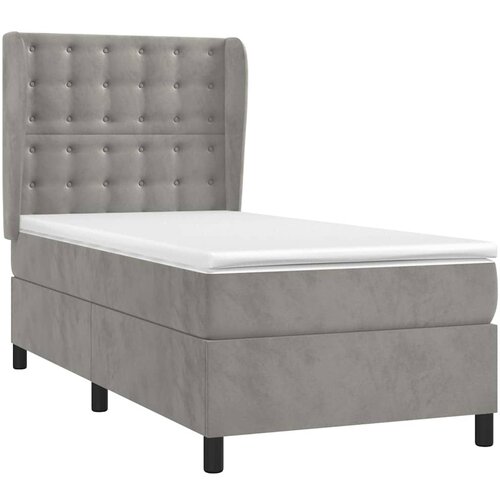 Box spring krevet s madracem svjetlosivi 100x200 cm bar&amp;scaron;unasti Slike